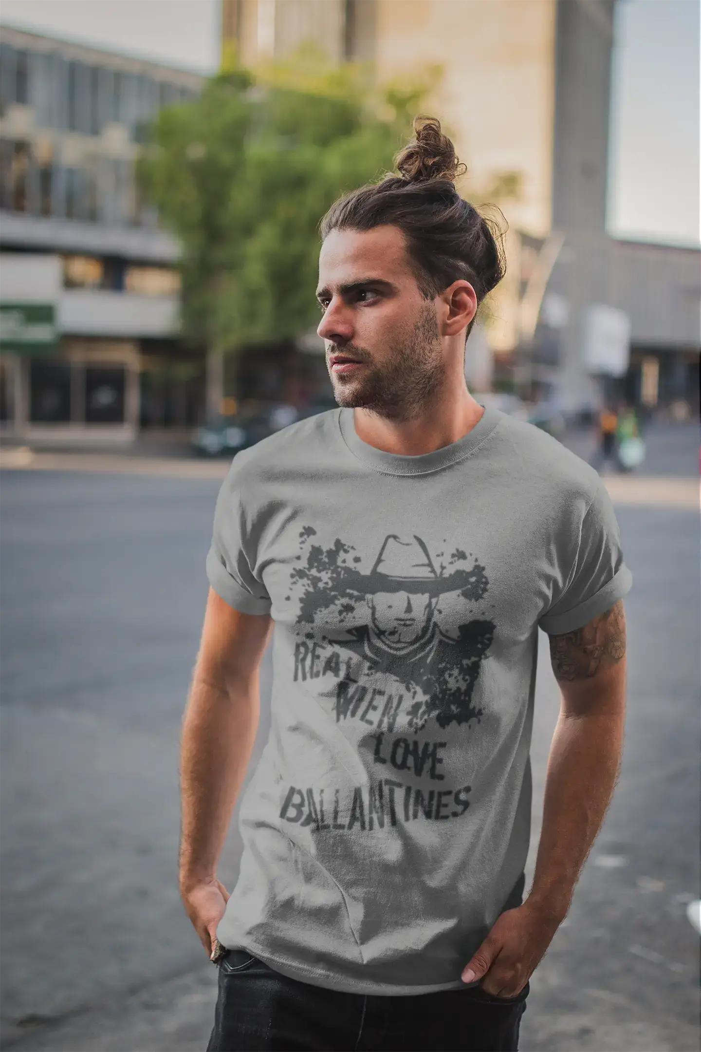 Homme Tee Vintage T Shirt ballantines, Real Men Love ballantines