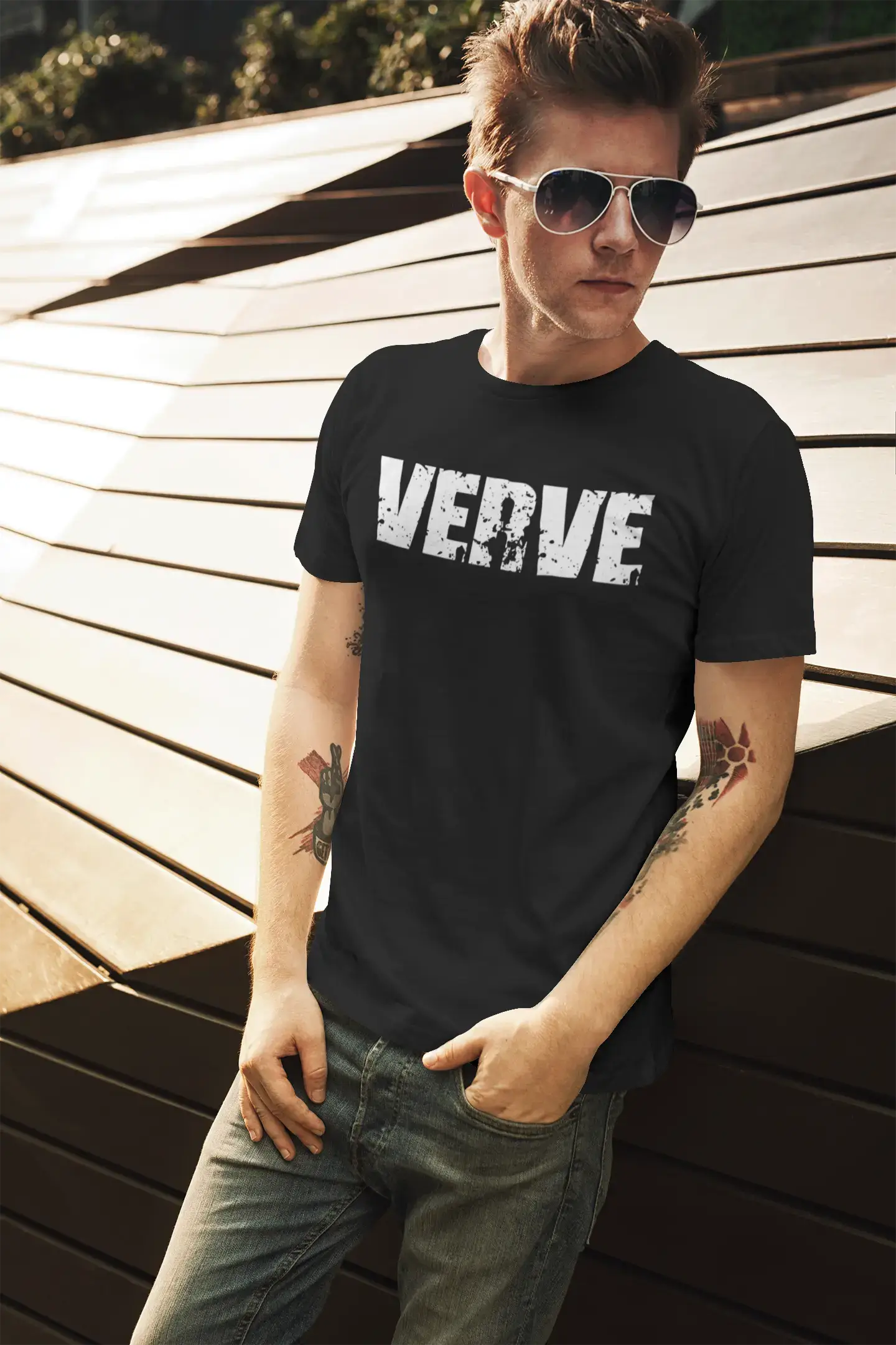 Men's Tee Shirt Vintage T shirt Verve X-Small Black 00558