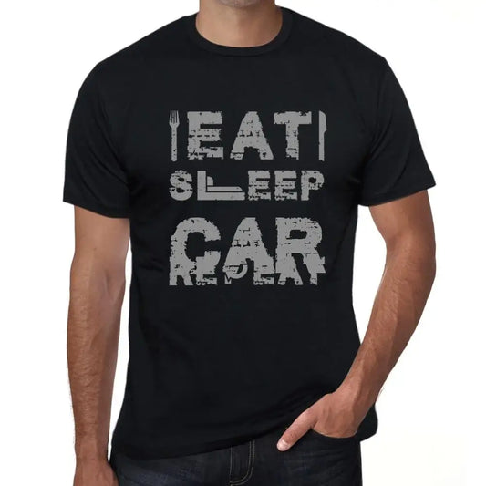 Men's Graphic T-Shirt Eat Sleep Car Repeat Eco-Friendly Limited Edition Short Sleeve Tee-Shirt Vintage Birthday Gift Novelty