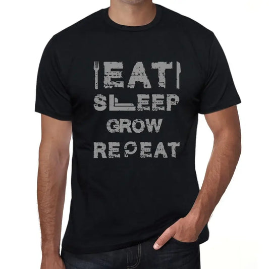 Men's Graphic T-Shirt Eat Sleep Grow Repeat Eco-Friendly Limited Edition Short Sleeve Tee-Shirt Vintage Birthday Gift Novelty