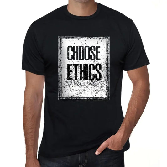 Men's Graphic T-Shirt Choose Ethics Eco-Friendly Limited Edition Short Sleeve Tee-Shirt Vintage Birthday Gift Novelty