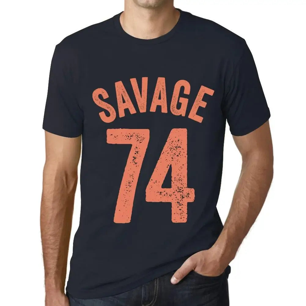 Men's Graphic T-Shirt Savage 74 74th Birthday Anniversary 74 Year Old Gift 1950 Vintage Eco-Friendly Short Sleeve Novelty Tee