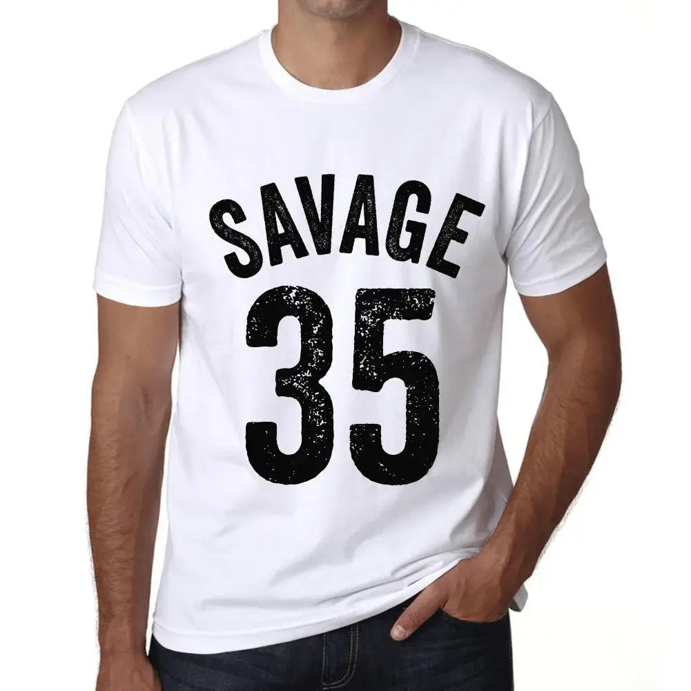 Men's Graphic T-Shirt Savage 35 35th Birthday Anniversary 35 Year Old Gift 1989 Vintage Eco-Friendly Short Sleeve Novelty Tee