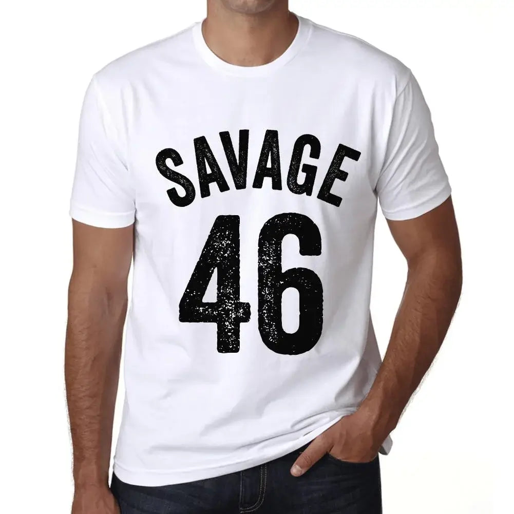 Men's Graphic T-Shirt Savage 46 46th Birthday Anniversary 46 Year Old Gift 1978 Vintage Eco-Friendly Short Sleeve Novelty Tee