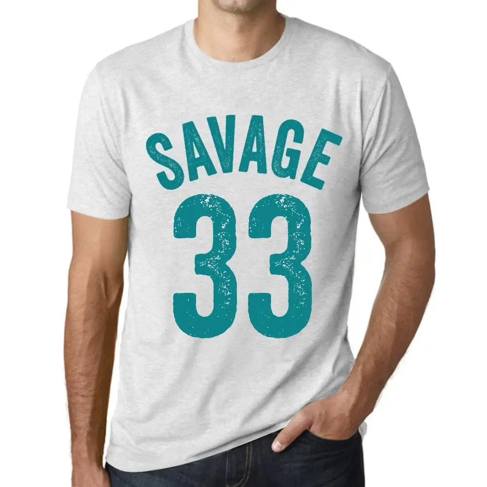 Men's Graphic T-Shirt Savage 33 33rd Birthday Anniversary 33 Year Old Gift 1991 Vintage Eco-Friendly Short Sleeve Novelty Tee