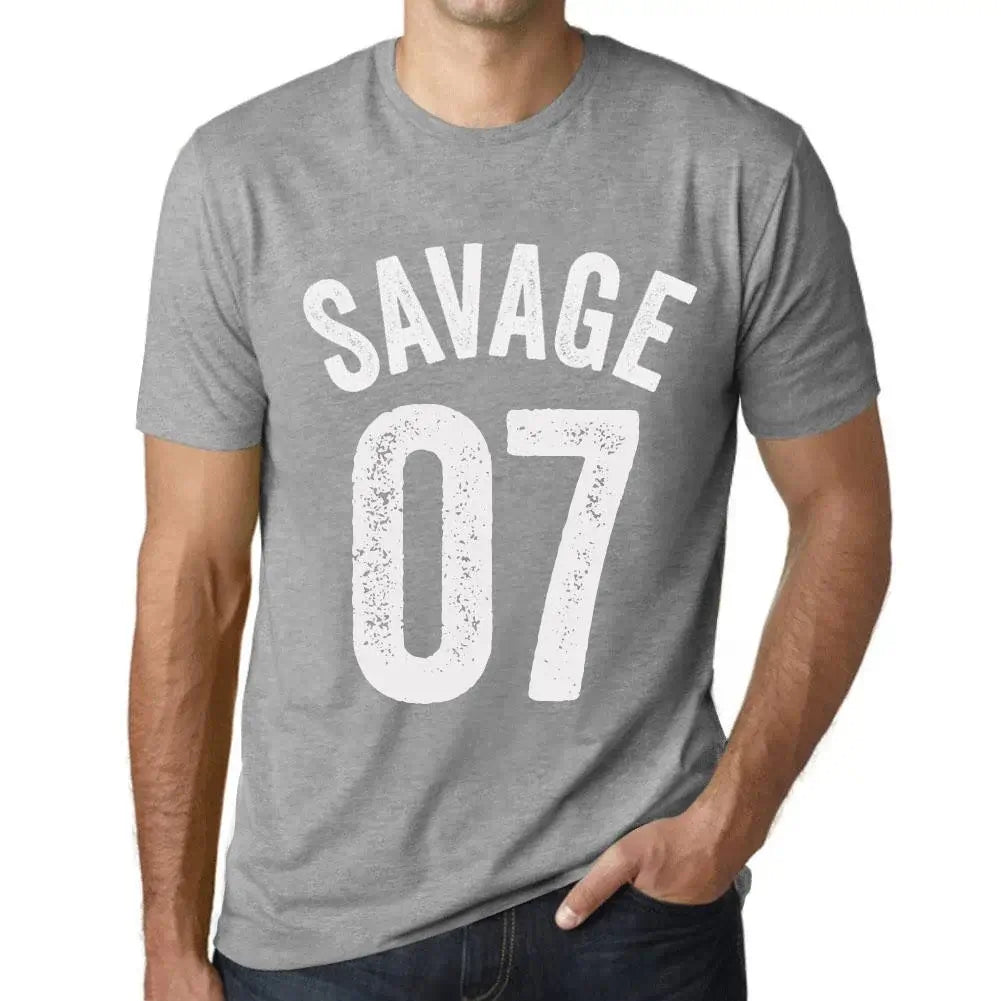 Men's Graphic T-Shirt Savage 07 7th Birthday Anniversary 7 Year Old Gift 2017 Vintage Eco-Friendly Short Sleeve Novelty Tee