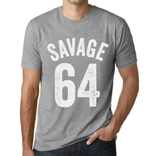 Men's Graphic T-Shirt Savage 64 64th Birthday Anniversary 64 Year Old Gift 1960 Vintage Eco-Friendly Short Sleeve Novelty Tee