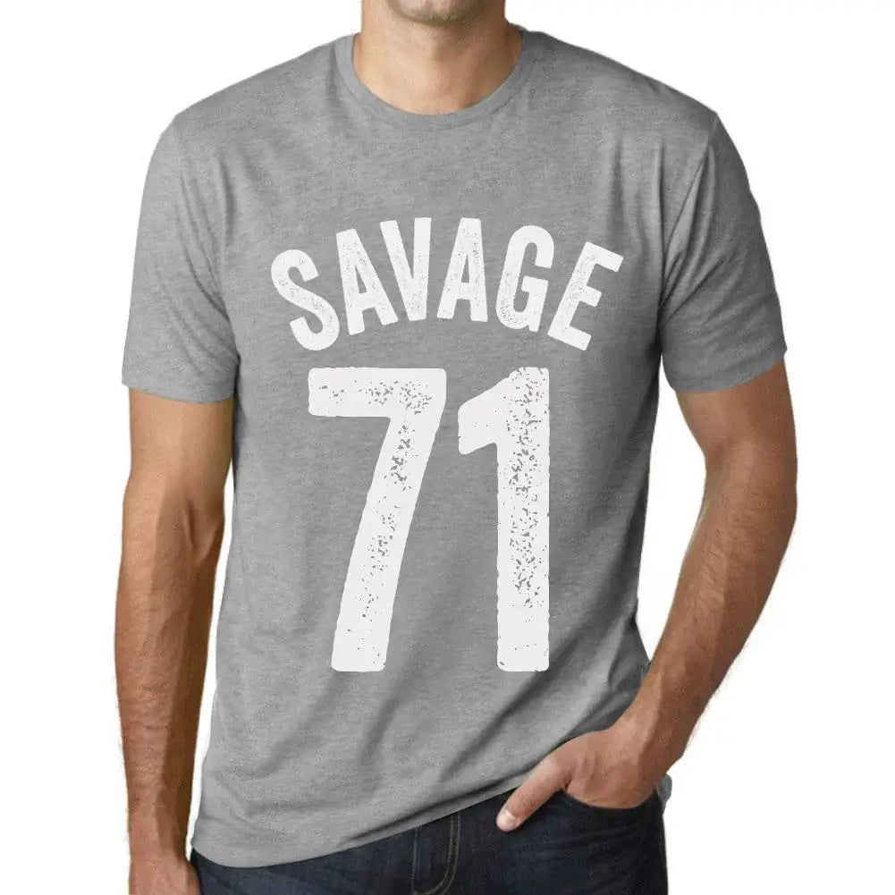 Men's Graphic T-Shirt Savage 71 71st Birthday Anniversary 71 Year Old Gift 1953 Vintage Eco-Friendly Short Sleeve Novelty Tee