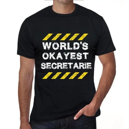 Men's Graphic T-Shirt Worlds Okayest Secretarie Eco-Friendly Limited Edition Short Sleeve Tee-Shirt Vintage Birthday Gift Novelty