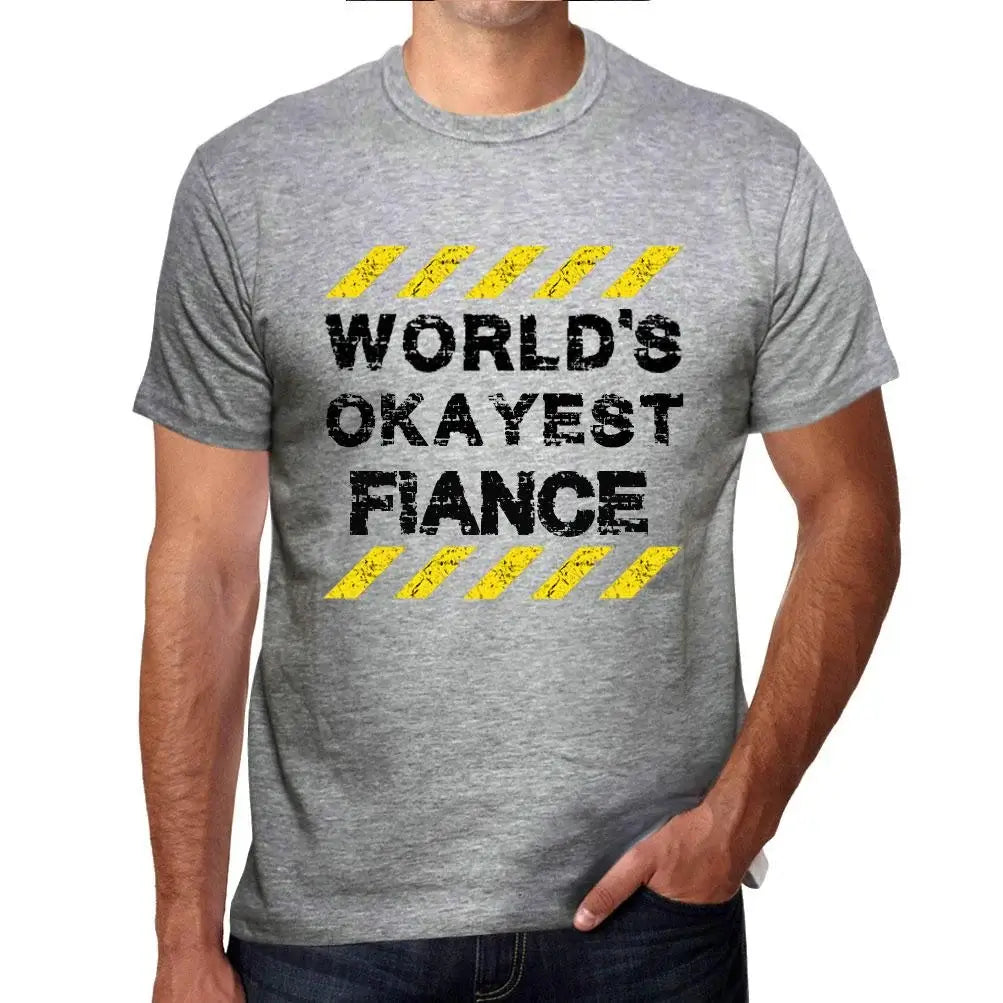 Men's Graphic T-Shirt Worlds Okayest Fiance Eco-Friendly Limited Edition Short Sleeve Tee-Shirt Vintage Birthday Gift Novelty