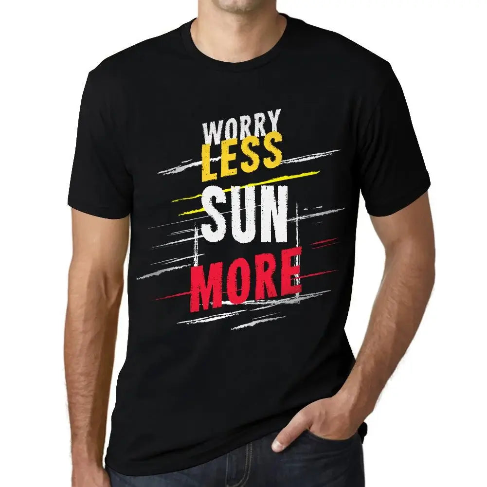 Men's Graphic T-Shirt Worry Less Sun More Eco-Friendly Limited Edition Short Sleeve Tee-Shirt Vintage Birthday Gift Novelty