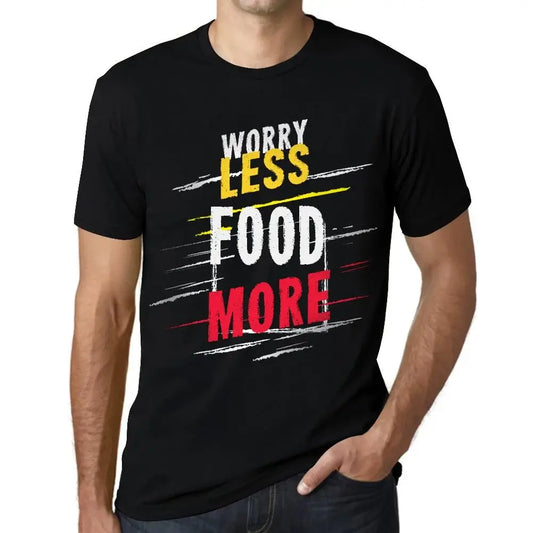 Men's Graphic T-Shirt Worry Less Food More Eco-Friendly Limited Edition Short Sleeve Tee-Shirt Vintage Birthday Gift Novelty