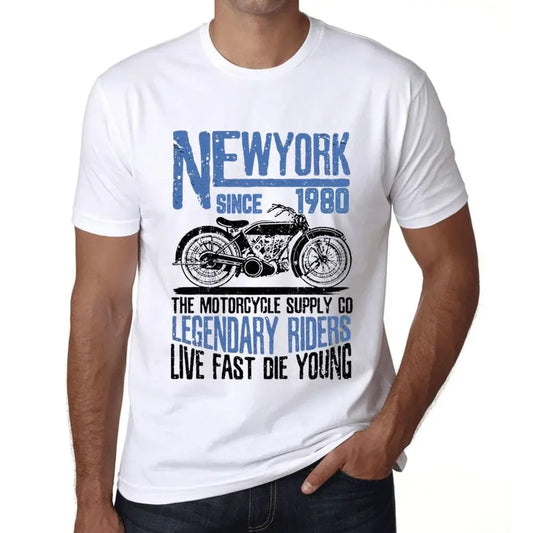 Men's Graphic T-Shirt Motorcycle Legendary Riders Since 1980 44th Birthday Anniversary 44 Year Old Gift 1980 Vintage Eco-Friendly Short Sleeve Novelty Tee