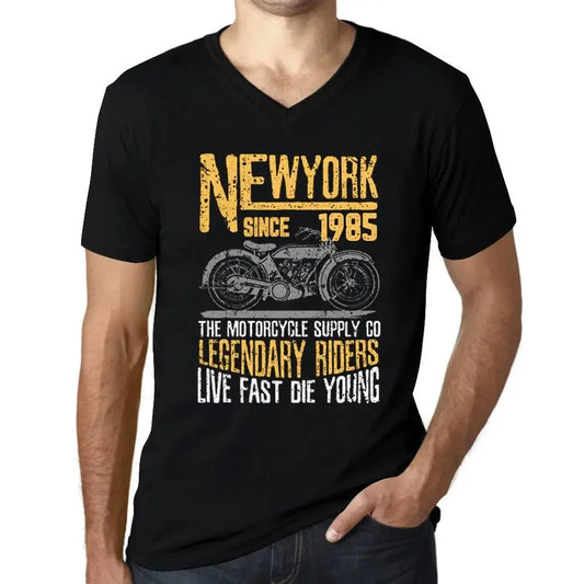 Men's Graphic T-Shirt V Neck Motorcycle Legendary Riders Since 1985 39th Birthday Anniversary 39 Year Old Gift 1985 Vintage Eco-Friendly Short Sleeve Novelty Tee