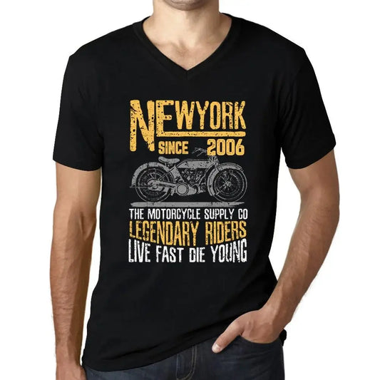 Men's Graphic T-Shirt V Neck Motorcycle Legendary Riders Since 2006 18th Birthday Anniversary 18 Year Old Gift 2006 Vintage Eco-Friendly Short Sleeve Novelty Tee
