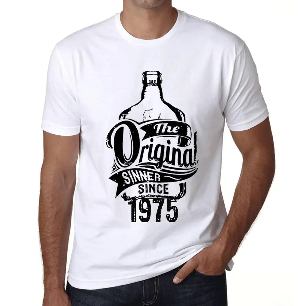 Men's Graphic T-Shirt The Original Sinner Since 1975 49th Birthday Anniversary 49 Year Old Gift 1975 Vintage Eco-Friendly Short Sleeve Novelty Tee