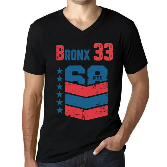 Men's Graphic T-Shirt V Neck Bronx 33 33rd Birthday Anniversary 33 Year Old Gift 1991 Vintage Eco-Friendly Short Sleeve Novelty Tee