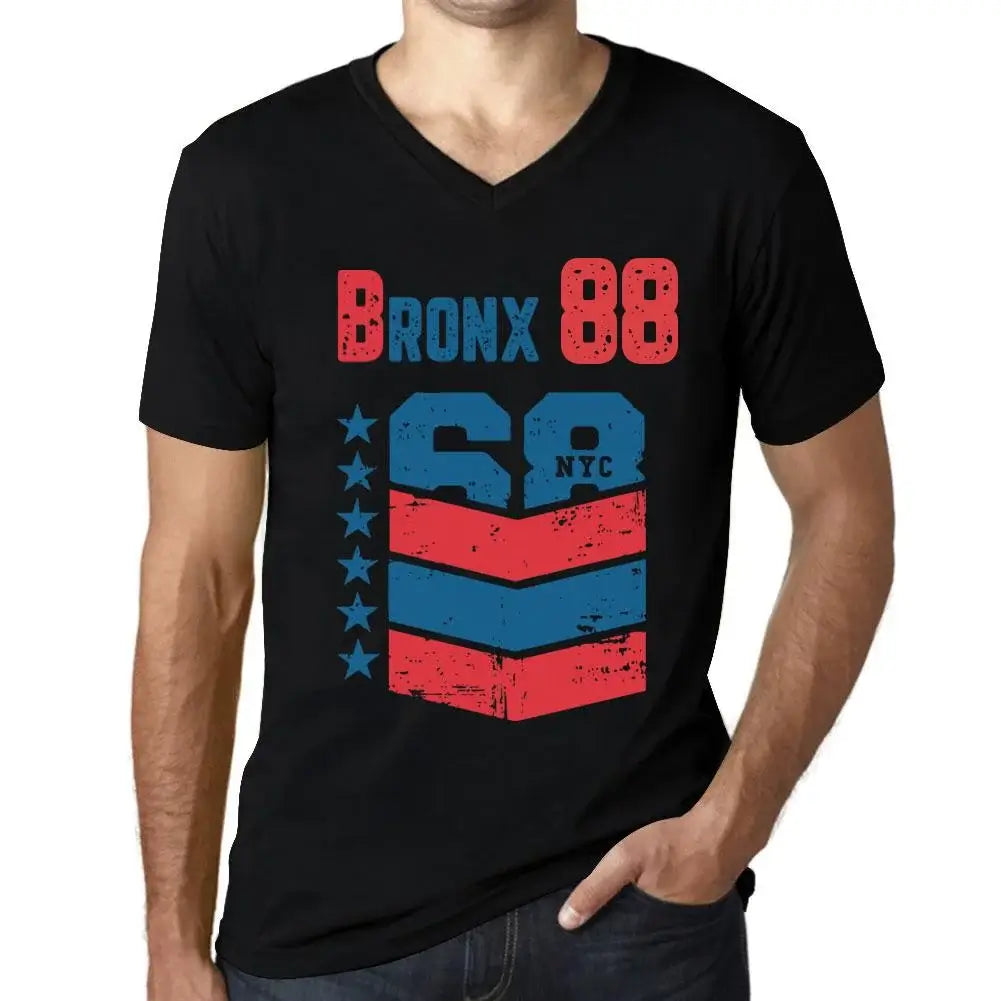Men's Graphic T-Shirt V Neck Bronx 88 88th Birthday Anniversary 88 Year Old Gift 1936 Vintage Eco-Friendly Short Sleeve Novelty Tee