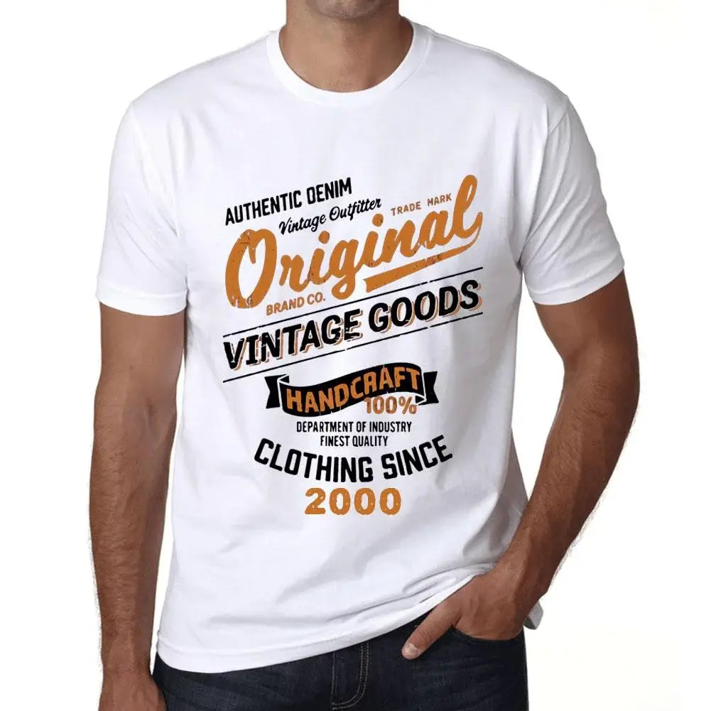 Men's Graphic T-Shirt Original Vintage Clothing Since 2000 24th Birthday Anniversary 24 Year Old Gift 2000 Vintage Eco-Friendly Short Sleeve Novelty Tee