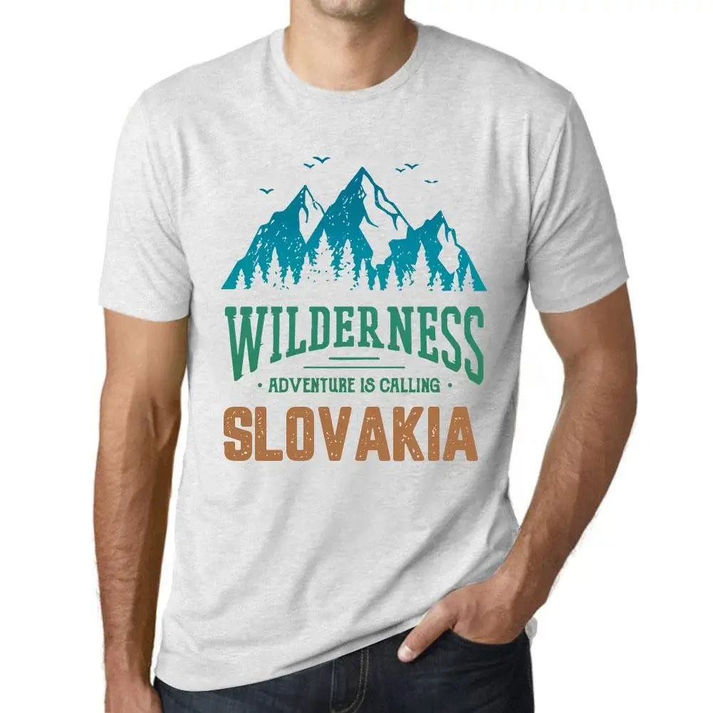 Men's Graphic T-Shirt Wilderness, Adventure Is Calling Slovakia Eco-Friendly Limited Edition Short Sleeve Tee-Shirt Vintage Birthday Gift Novelty