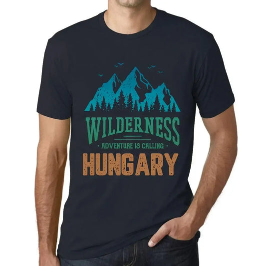 Men's Graphic T-Shirt Wilderness, Adventure Is Calling Hungary Eco-Friendly Limited Edition Short Sleeve Tee-Shirt Vintage Birthday Gift Novelty