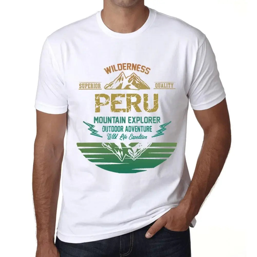 Men's Graphic T-Shirt Outdoor Adventure, Wilderness, Mountain Explorer Peru Eco-Friendly Limited Edition Short Sleeve Tee-Shirt Vintage Birthday Gift Novelty