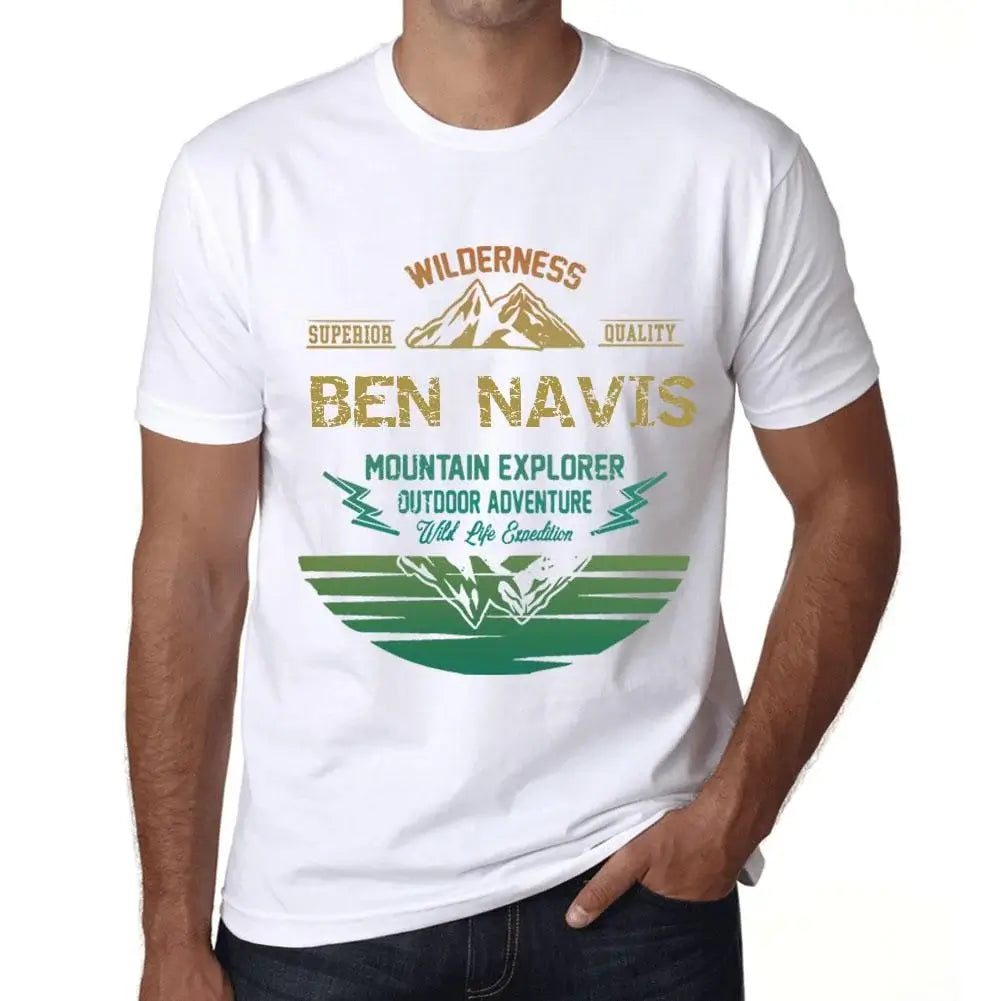 Men's Graphic T-Shirt Outdoor Adventure, Wilderness, Mountain Explorer Ben Navis Eco-Friendly Limited Edition Short Sleeve Tee-Shirt Vintage Birthday Gift Novelty