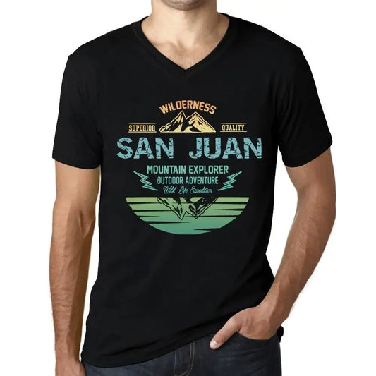 Men's Graphic T-Shirt V Neck Outdoor Adventure, Wilderness, Mountain Explorer San Juan Eco-Friendly Limited Edition Short Sleeve Tee-Shirt Vintage Birthday Gift Novelty