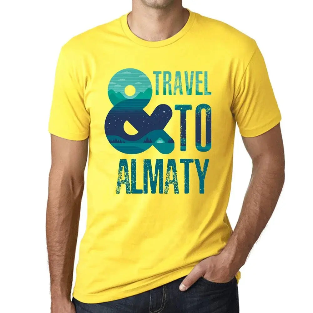 Men's Graphic T-Shirt And Travel To Almaty Eco-Friendly Limited Edition Short Sleeve Tee-Shirt Vintage Birthday Gift Novelty