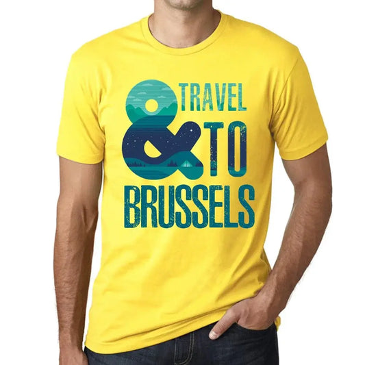 Men's Graphic T-Shirt And Travel To Brussels Eco-Friendly Limited Edition Short Sleeve Tee-Shirt Vintage Birthday Gift Novelty