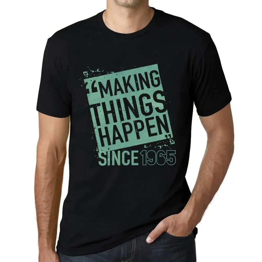 Men's Graphic T-Shirt Making Things Happen Since 1965 59th Birthday Anniversary 59 Year Old Gift 1965 Vintage Eco-Friendly Short Sleeve Novelty Tee