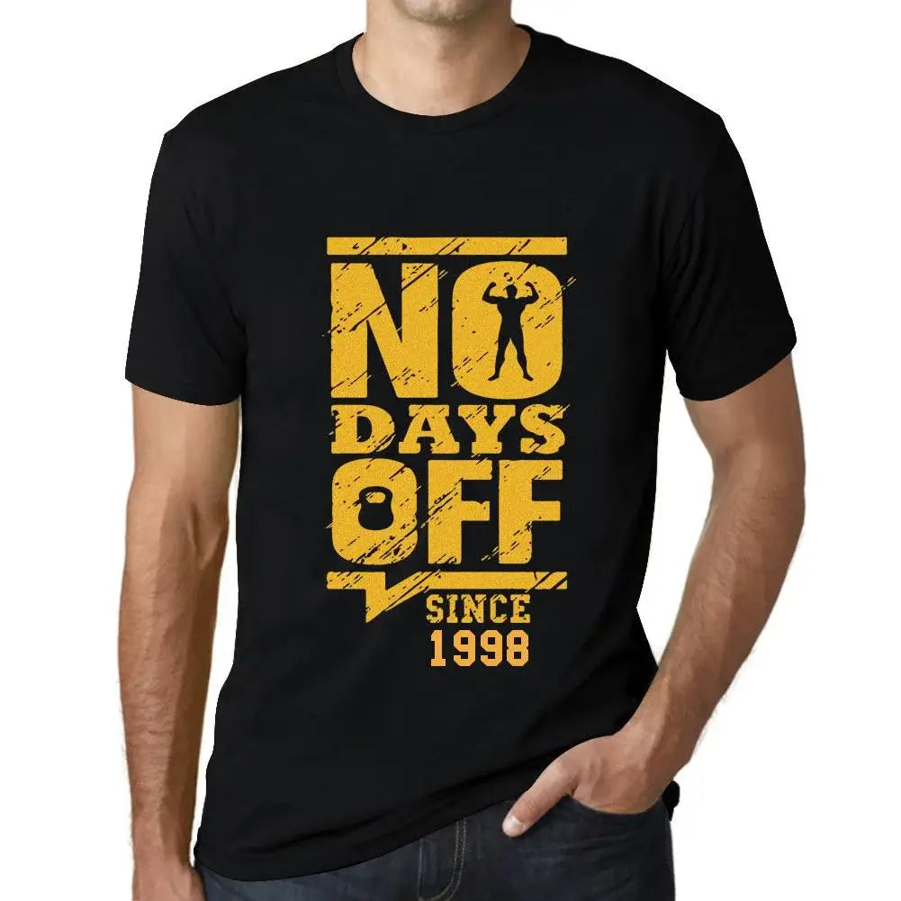 Men's Graphic T-Shirt No Days Off Since 1998 26th Birthday Anniversary 26 Year Old Gift 1998 Vintage Eco-Friendly Short Sleeve Novelty Tee