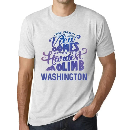 Men's Graphic T-Shirt The Best View Comes After Hardest Mountain Climb Washington Eco-Friendly Limited Edition Short Sleeve Tee-Shirt Vintage Birthday Gift Novelty