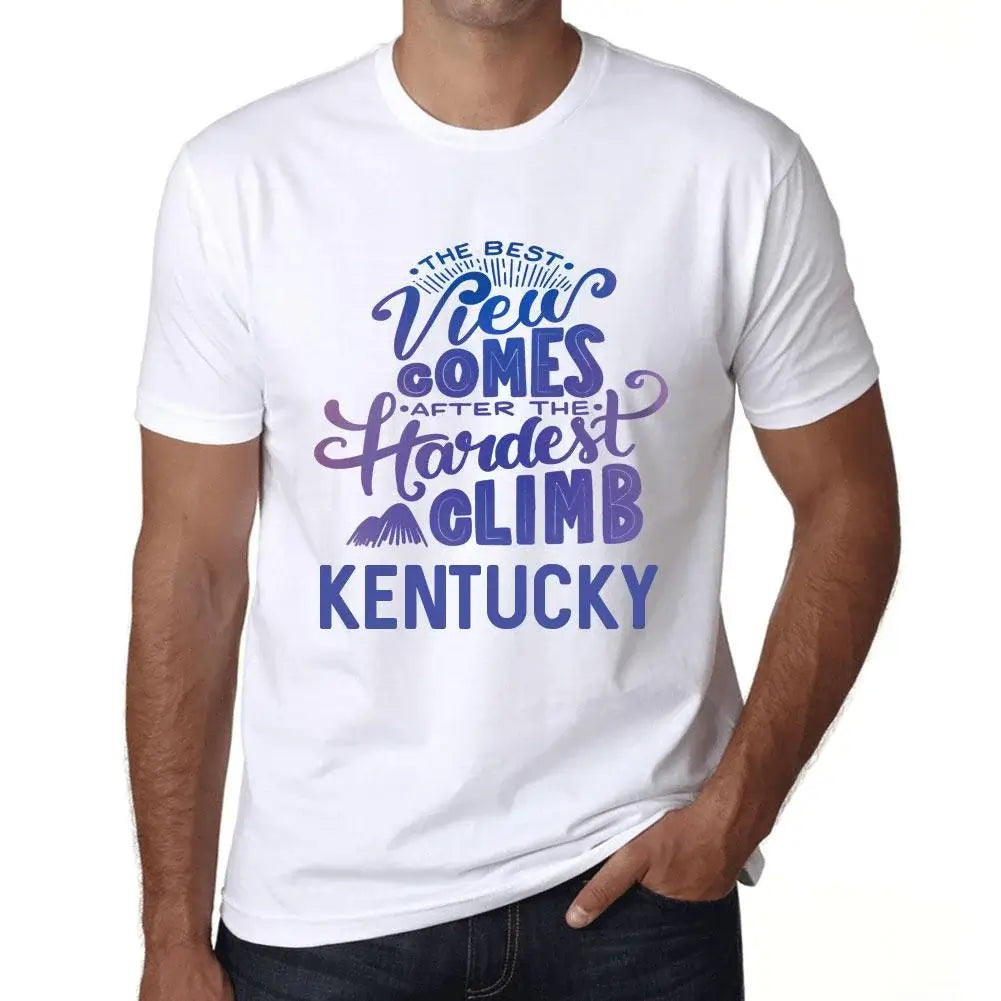 Men's Graphic T-Shirt The Best View Comes After Hardest Mountain Climb Kentucky Eco-Friendly Limited Edition Short Sleeve Tee-Shirt Vintage Birthday Gift Novelty