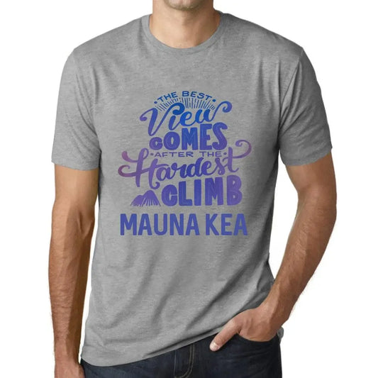 Men's Graphic T-Shirt The Best View Comes After Hardest Mountain Climb Mauna Kea Eco-Friendly Limited Edition Short Sleeve Tee-Shirt Vintage Birthday Gift Novelty