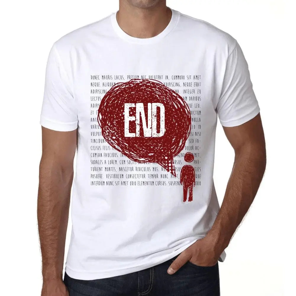 Men's Graphic T-Shirt Thoughts End Eco-Friendly Limited Edition Short Sleeve Tee-Shirt Vintage Birthday Gift Novelty