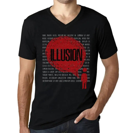 Men's Graphic T-Shirt V Neck Thoughts Illusion Eco-Friendly Limited Edition Short Sleeve Tee-Shirt Vintage Birthday Gift Novelty