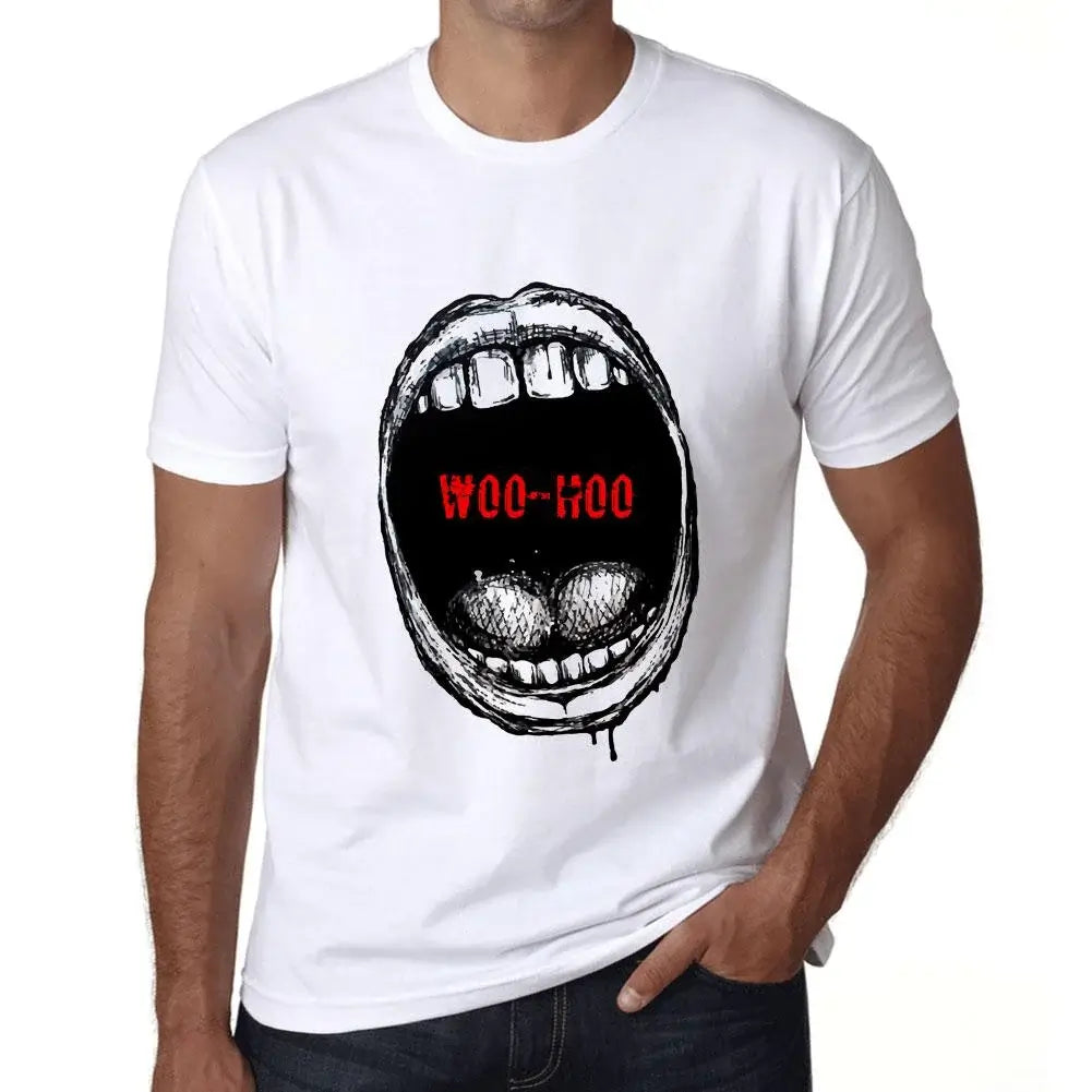 Men's Graphic T-Shirt Mouth Expressions Woo-Hoo Eco-Friendly Limited Edition Short Sleeve Tee-Shirt Vintage Birthday Gift Novelty