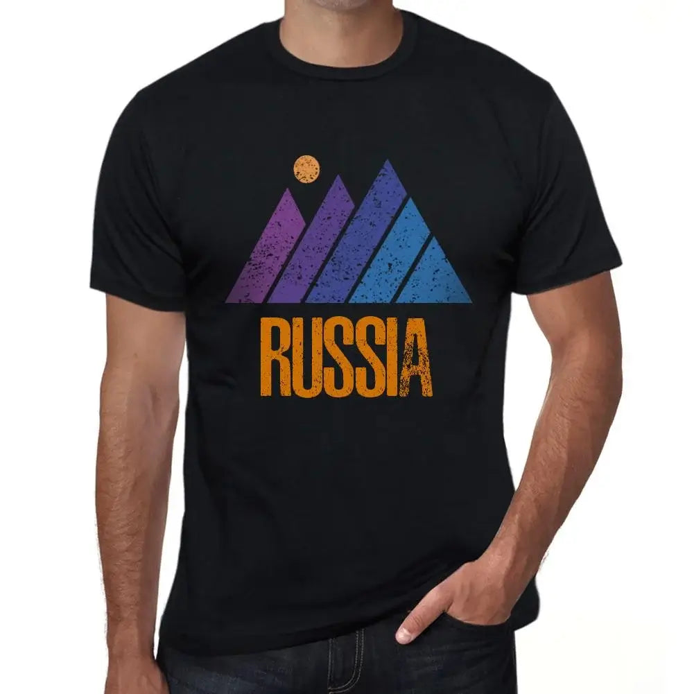 Men's Graphic T-Shirt Mountain Russia Eco-Friendly Limited Edition Short Sleeve Tee-Shirt Vintage Birthday Gift Novelty