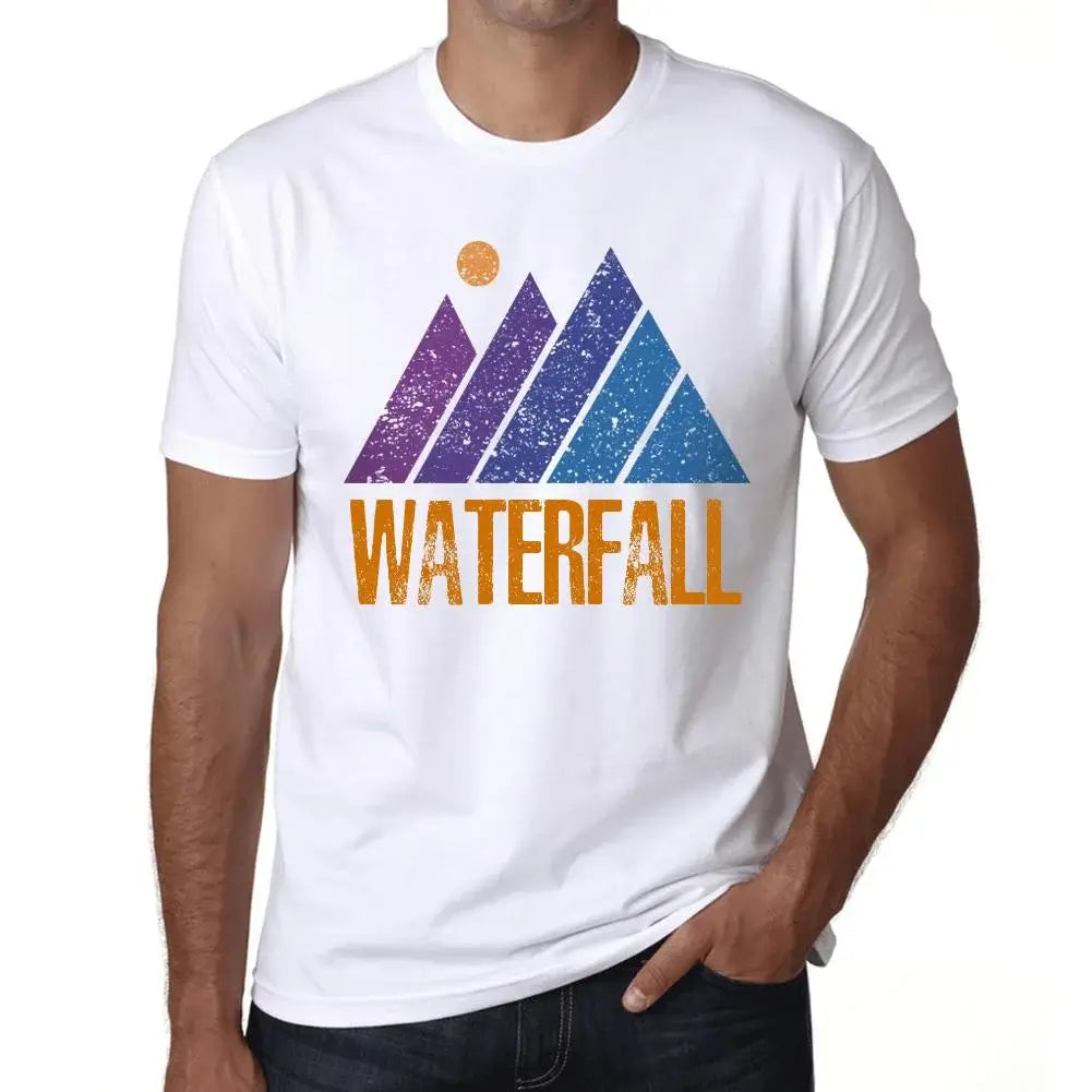 Men's Graphic T-Shirt Mountain Waterfall Eco-Friendly Limited Edition Short Sleeve Tee-Shirt Vintage Birthday Gift Novelty