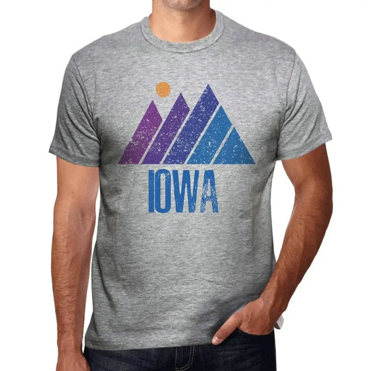 Men's Graphic T-Shirt Mountain Iowa Eco-Friendly Limited Edition Short Sleeve Tee-Shirt Vintage Birthday Gift Novelty