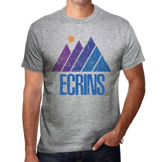 Men's Graphic T-Shirt Mountain Ecrins Eco-Friendly Limited Edition Short Sleeve Tee-Shirt Vintage Birthday Gift Novelty