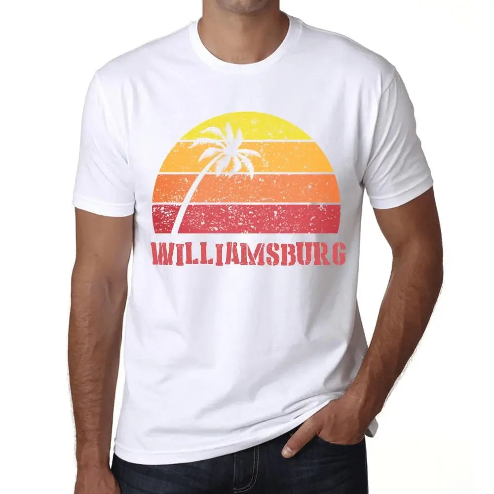 Men's Graphic T-Shirt Palm, Beach, Sunset In Williamsburg Eco-Friendly Limited Edition Short Sleeve Tee-Shirt Vintage Birthday Gift Novelty