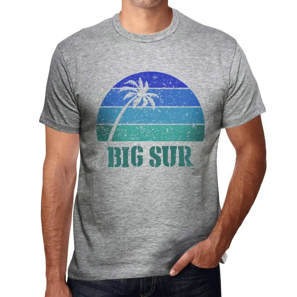 Men's Graphic T-Shirt Palm, Beach, Sunset In Big Sur Eco-Friendly Limited Edition Short Sleeve Tee-Shirt Vintage Birthday Gift Novelty