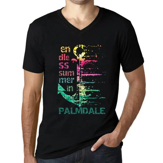 Men's Graphic T-Shirt V Neck Endless Summer In Palmdale Eco-Friendly Limited Edition Short Sleeve Tee-Shirt Vintage Birthday Gift Novelty