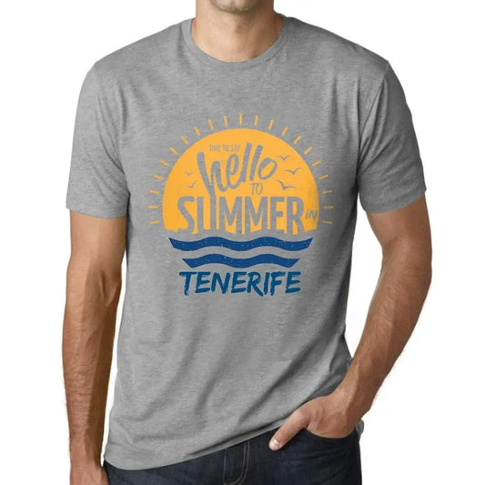Men's Graphic T-Shirt Time To Say Hello To Summer In Tenerife Eco-Friendly Limited Edition Short Sleeve Tee-Shirt Vintage Birthday Gift Novelty