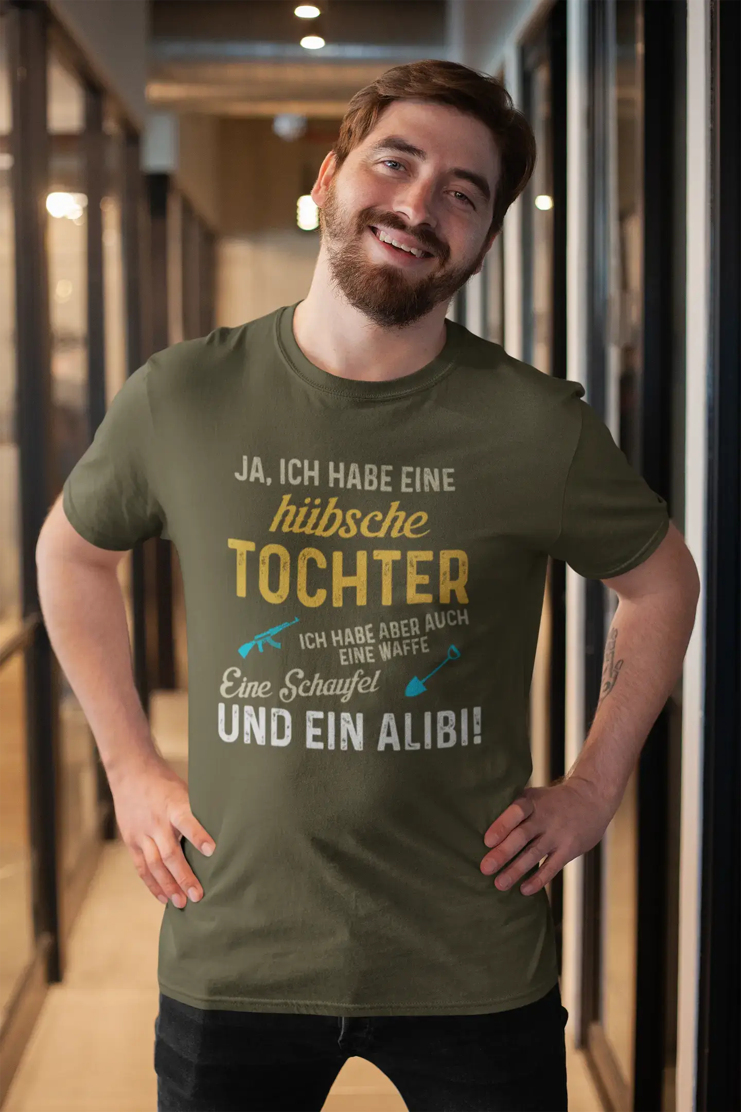 Men’s Graphic T-Shirt Ich Habe Eine Hübsche Tochter Gift Idea