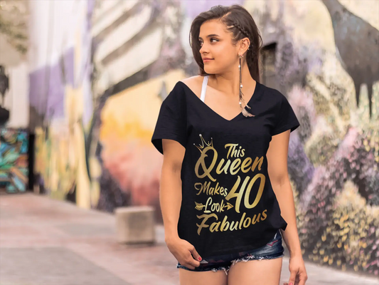 ULTRABASIC Women's T-Shirt This Queen Makes 40 Look Fabolous - 40th Birthday Shirt for Ladies