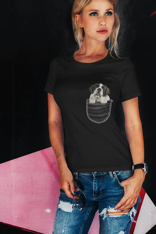 ULTRABASIC Graphic Women's T-Shirt Saint Bernard - Cute Dog In Your Pocket