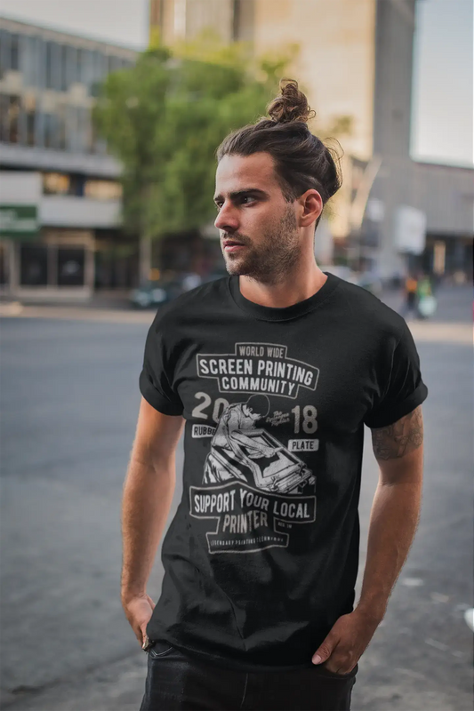 ULTRABASIC Men's T-Shirt Screen Printing Community 2018 - Support Local Tee Shirt